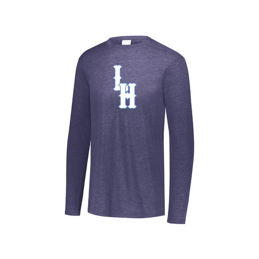 [FTLCUBNV-YS-LOGO2] Decker Youth Tri-Blend T-Shirt - Long Sleeve (Youth S, Navy, Logo 2)